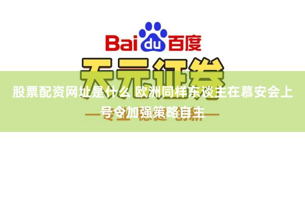股票配资网址是什么 欧洲同样东谈主在慕安会上号令加强策略自主